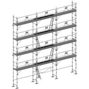 échafaudage façadier dacame duo 45 de 100m2 avec garde-corps planchers et plinthes