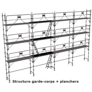 échafaudage façadier dacame duo45 de 104m2 avec garde corps et planchers