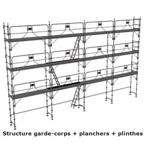 échafaudage façadier dacame duo45 de 104m2 avec garde corps planchers et plinthes