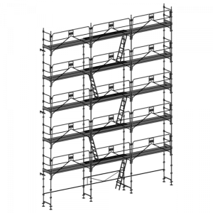 échafaudage façadier dacame duo 45 de 120m2 avec garde-corps planchers et plinthes
