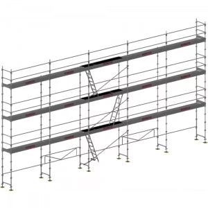 échafaudage façadier dacame duo 45 de 128m2 avec lisses planchers et plinthes