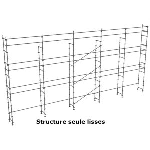 échafaudage façadier dacame duo 45 de 128m2 structure seule et lisses