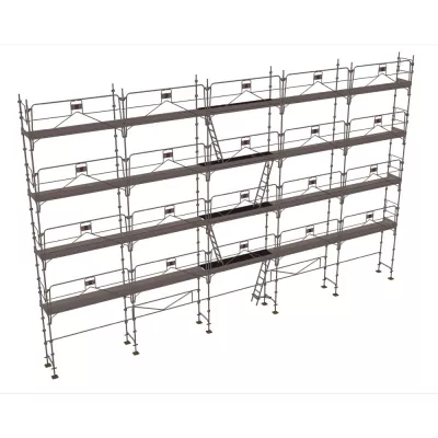 échafaudage façadier dacame duo 45 de 160m2 avec garde-corps planchers et plinthes