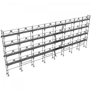 échafaudage façadier dacame duo 45 de 250m2 avec garde-corps planchers et plinthes