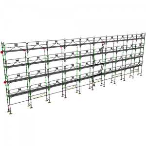 échafaudage façadier dacame duo 45 de 310m2 avec garde-corps planchers et plinthes
