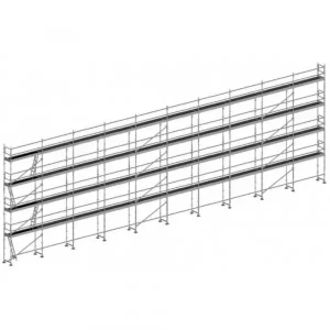 échafaudage façadier dacame duo 45 de 310m2 avec lisses planchers et plinthes