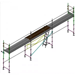 échafaudage façadier dacame duo 45 40m2 avec lisses