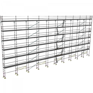 échafaudage façadier dacame duo 45 de 434m2 avec lisses planchers et plinthes