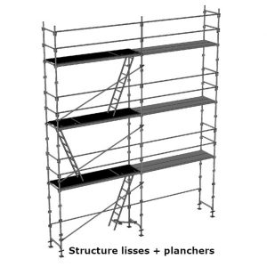 échafaudage façadier dacame duo 45 de 56m2 avec lisses et planchers