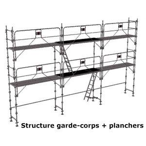 échafaudage façadier dacame duo 45 de 60m2 avec garde-corps et planchers
