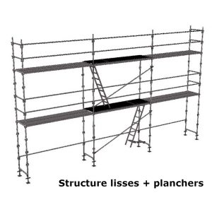 échafaudage façadier dacame duo 45 de 60m2 avec lisses et planchers