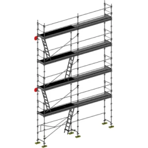 échafaudage façadier dacame duo 45 de 70m2 avec lisses planchers et plinthes