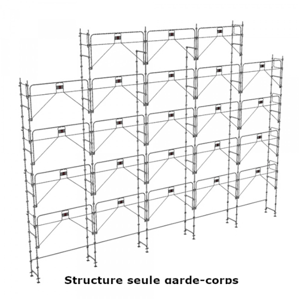 échafaudage façadier dacame duo45 à pignons de 180m2 avec lisses et planchers
