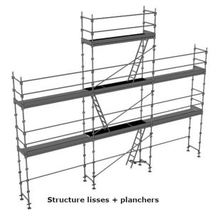 échafaudage façadier dacame duo45 à pignons de 68m2 avec lisses et planchers