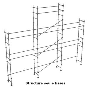 échafaudage façadier dacame duo45 à pignons de 68m2 structure seule avec lisses
