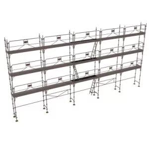 échafaudage façadier dacame duo 45 de 128m2 avec garde-corps, planchers et plinthes