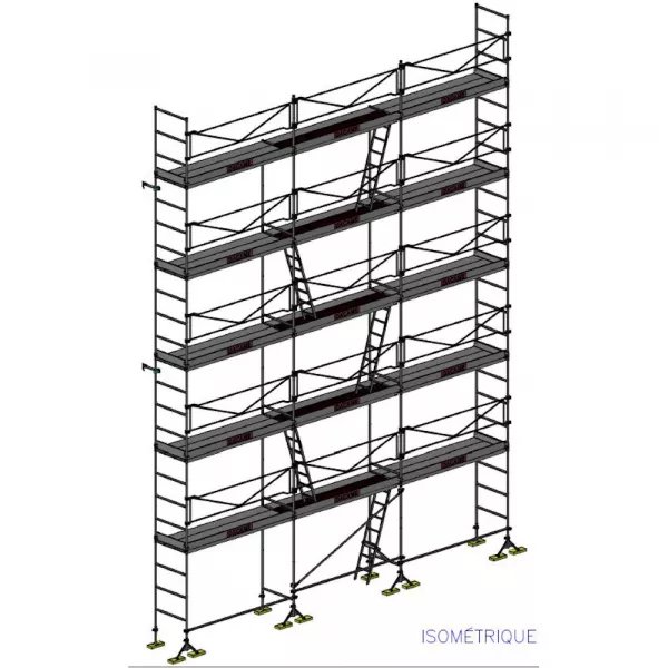 échafaudage de maçon dacame dcm 49 de 120m2 avec garde corps planchers et plinthes
