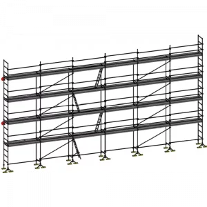 échafaudage de maçon dacame dcm 49 de 190m2 avec lisses planchers et plinthes