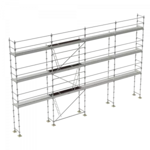 échafaudage façadier tubesca comabi R200 de 104m2 en acier avec lisses