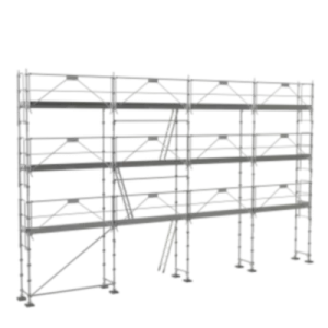 échafaudage façadier tubesca comabi R200 de 104m2 en acier avec garde corps