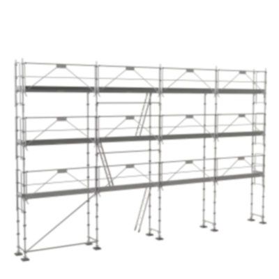 échafaudage façadier tubesca comabi R200 de 104m2 en acier avec garde corps