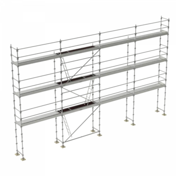 échafaudage façadier tubesca comabi R200 de 104m2 en acier avec lisses