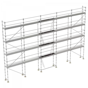 échafaudage façadier tubesca comabi R200 de 160m2 en acier avec lisses