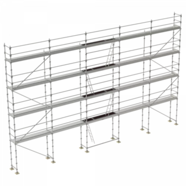 échafaudage façadier tubesca comabi R200 de 160m2 en acier avec lisses