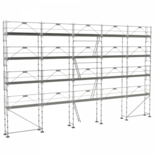 échafaudage façadier tubesca comabi R200 de 160m2 en acier avec garde corps