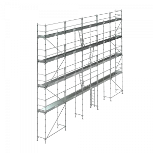 échafaudage façadier tubesca comabi R200 de 160m2 en aluminium avec lisses