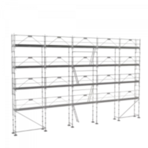 échafaudage façadier tubesca comabi R200 de 160m2 en aluminium avec garde corps