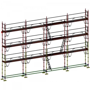 échafaudage multidirectionnel dacame meka 48 de 104m2 avec garde corps