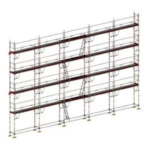 échafaudage multidirectionnel dacame meka 48 de 160m2 avec garde corps
