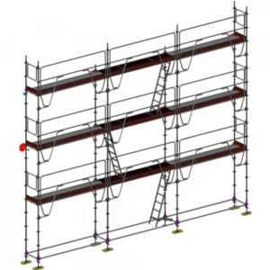 échafaudage multidirectionnel dacame meka 48 de 80m2 avec garde corps