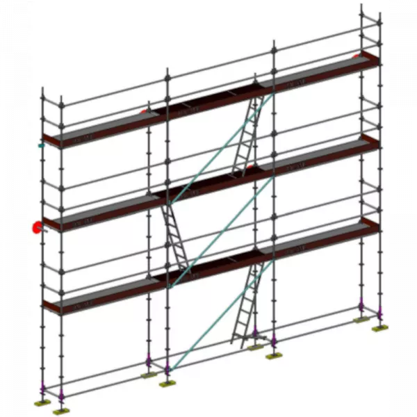 échafaudage multidirectionnel dacame meka 48 de 80m2 avec lisses